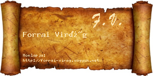 Forrai Virág névjegykártya